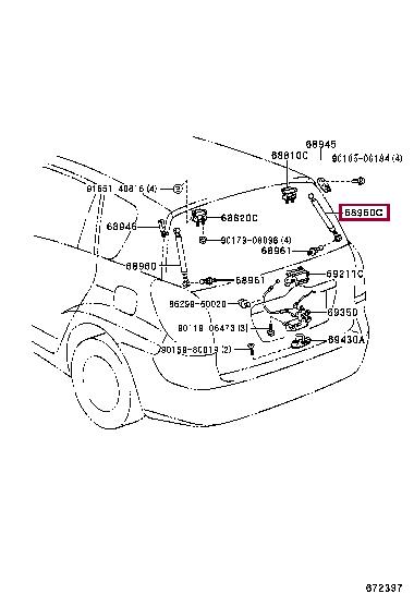 689500W091 Toyota Амортизатор багажника