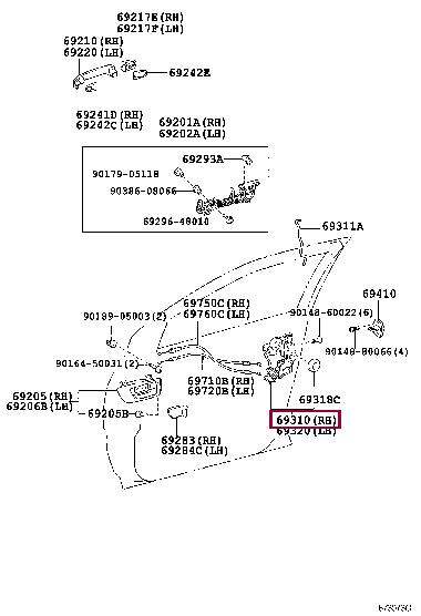 6903033272 Toyota Замок двери
