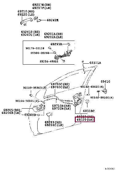 6904033221 Toyota Замок двери