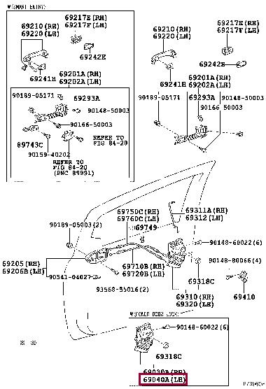 6904052340 Toyota Замок двери