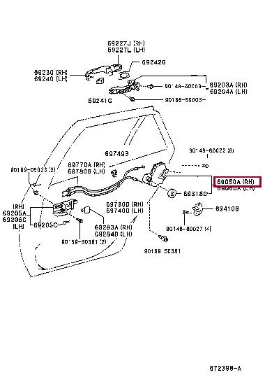 6905013090 Toyota Замок двери