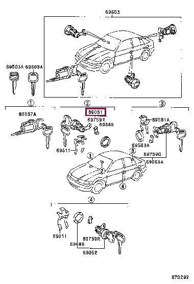 6905116331 Toyota Замок дверей