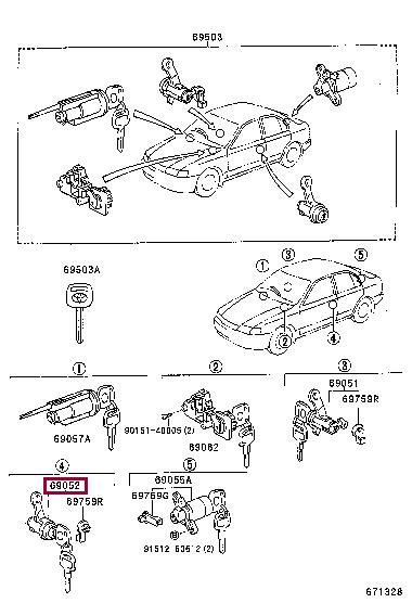6905220330 Toyota Замок дверей