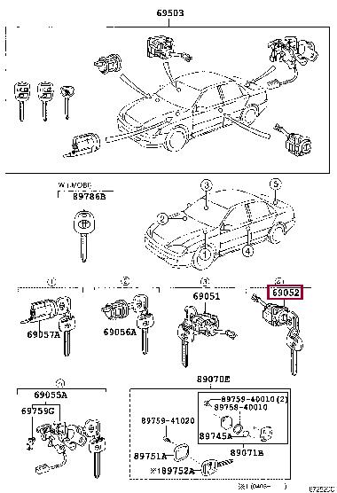 6905233230 Toyota Замок двери