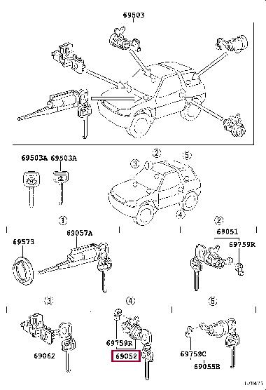 6905242050 Toyota Замок двери