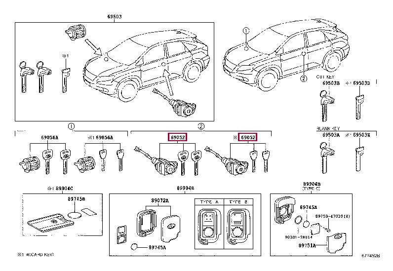 6905248110 Toyota Замок двери