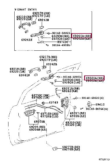 6920133010 Toyota Корпус ручки двери
