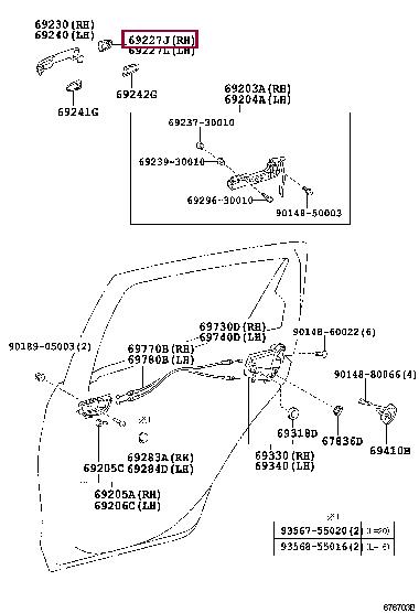 6922752030A0 Toyota Кришка ручки дверей