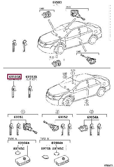Toyota 69515-33120 Заготовка ключа 6951533120: Купити в Україні - Добра ціна на EXIST.UA!