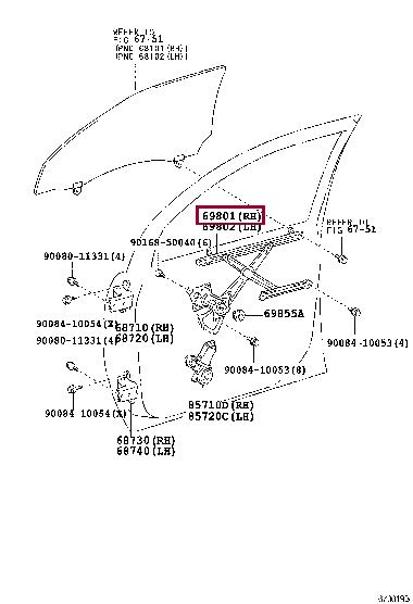 69801AE010 Toyota Стеклоподъемник