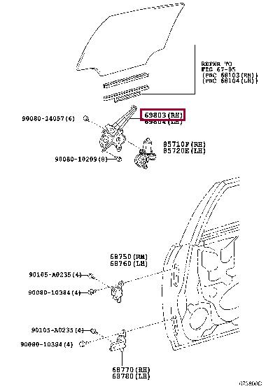 69803AC020 Toyota Стеклоподъемник