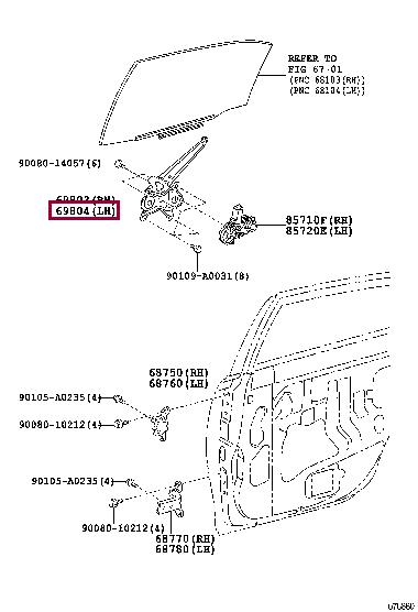 6980406110 Toyota Стеклоподъемник