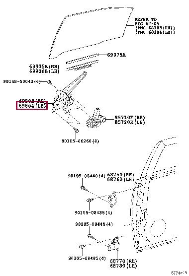6980452090 Toyota Стеклоподъемник