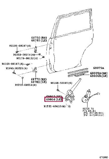 6980460060 Toyota Стеклоподъемник