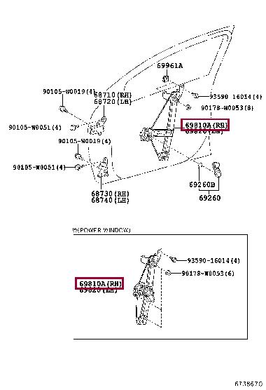 698100H020 Toyota Стеклоподъемник