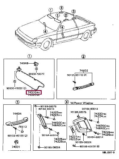 743102031003 Toyota Козирок сонцезахисний