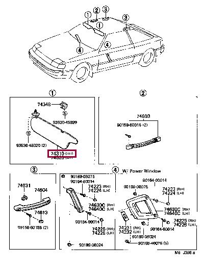 743102045003 Toyota Козирок сонцезахисний