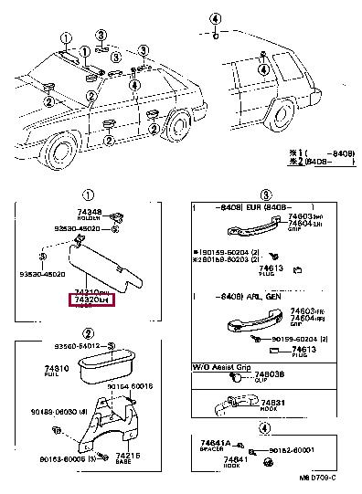 743201611118 Toyota Козырек солнцезащитный