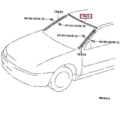 7553112490 Toyota Уплотнитель стекла ветрового