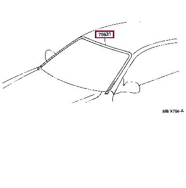 7553120380 Toyota Ущільнювач скла вітрового