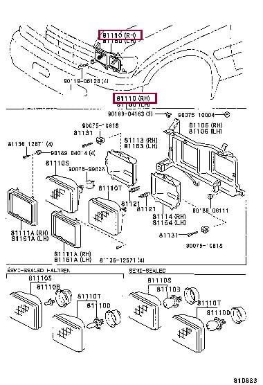 Toyota 81110-60695 Фара основная 8111060695: Отличная цена - Купить в Украине на EXIST.UA! 8111060695 Toyota Фара основная