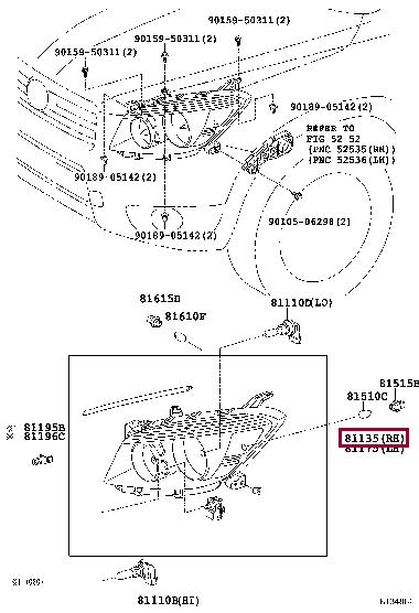 8113042400 Toyota Фара основная