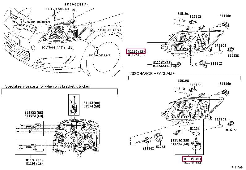 Основная фара Toyota Auris (Тойота Аурис): 8114002490 Toyota Фара основная