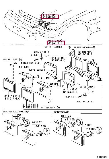 Toyota 81150-60515 Фара основная 8115060515: Отличная цена - Купить в Украине на EXIST.UA! 8115060515 Toyota Фара основная