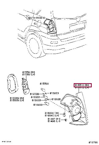 815510F010 Toyota Фонарь задний