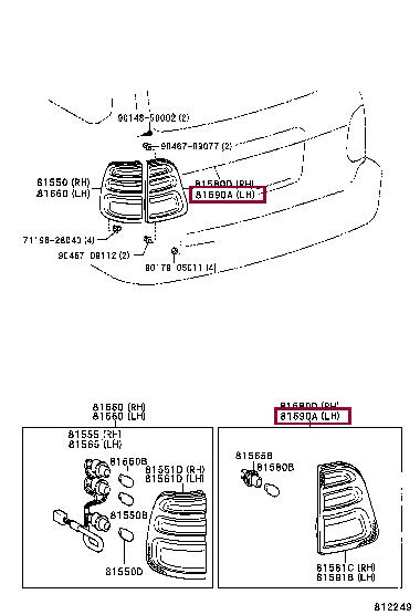 8159060040 Toyota Фонарь задний