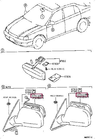 8790805011 Toyota Зеркало наружное заднего вида