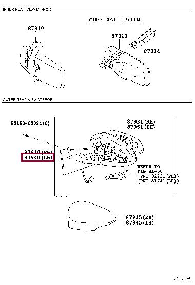 879400D580 Toyota Зеркало наружное заднего вида