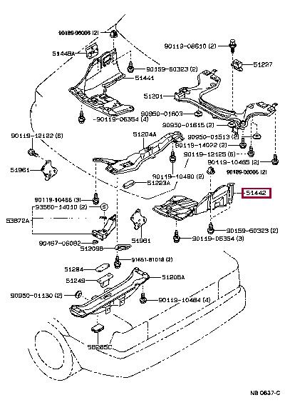 5144212050 Toyota Защита двигателя