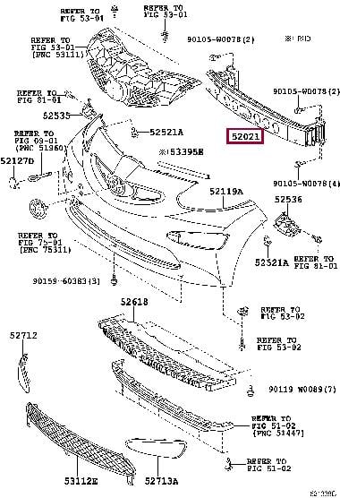 520210H012 Toyota Усилитель бампера