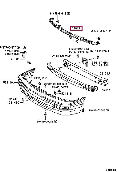 52029AC020 Toyota Кронштейн бампера