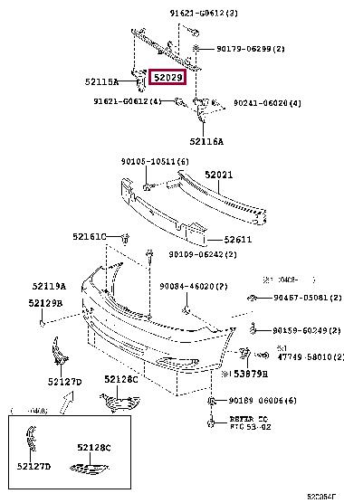 52029YC030 Toyota Кронштейн бампера