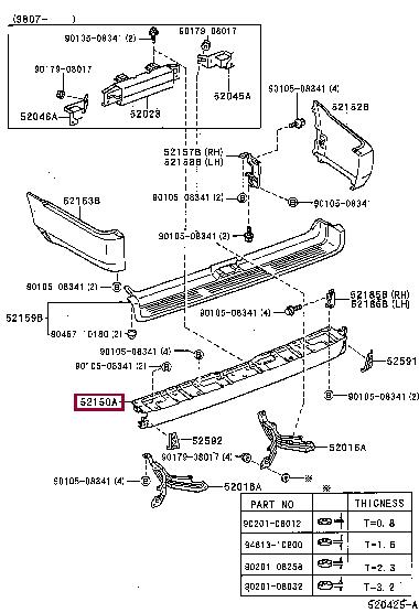 5210535130 Toyota Бампер задній