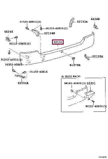5210536905 Toyota Бампер задний