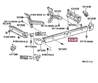 5210589106 Toyota Бампер задній