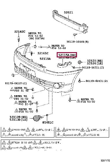 5211544060 Toyota Кронштейн бампера