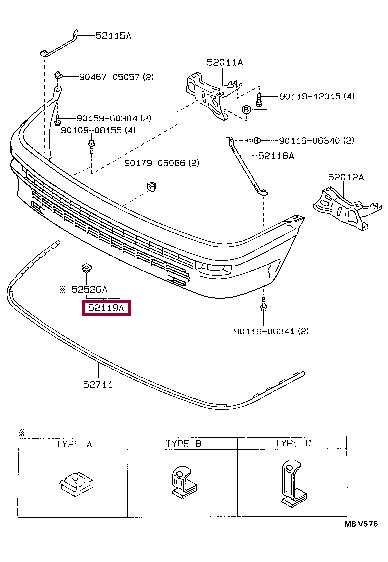 521191A390 Toyota Бампер передній