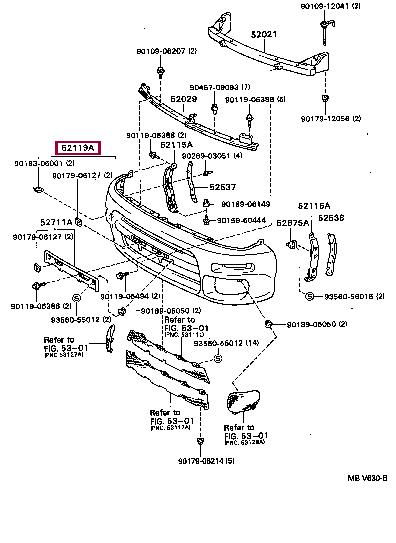 5211920929 Toyota Бампер передній