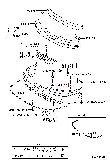 5211933910 Toyota Бампер передній