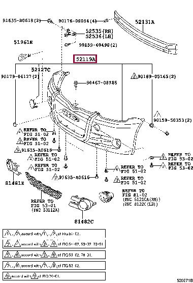 5211952918 Toyota Бампер передній
