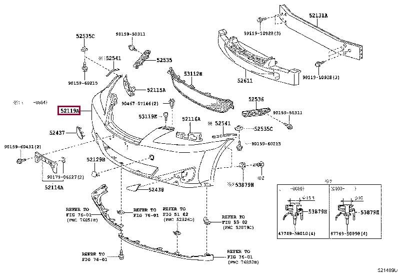 5211953979 Toyota Бампер передній