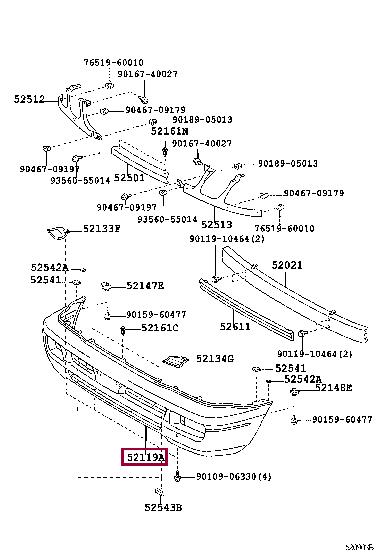5211960971 Toyota Бампер передний