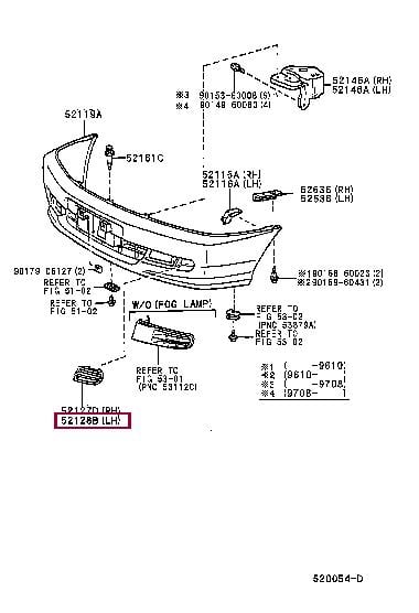 5212844010 Toyota Заглушка бампера