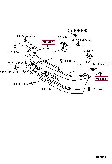 5213726020 Toyota Кронштейн бампера