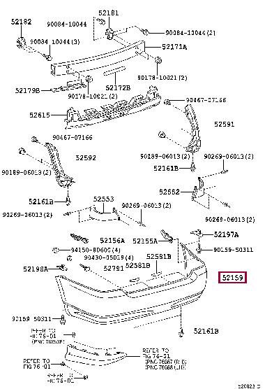 5215902911 Toyota Бампер задній