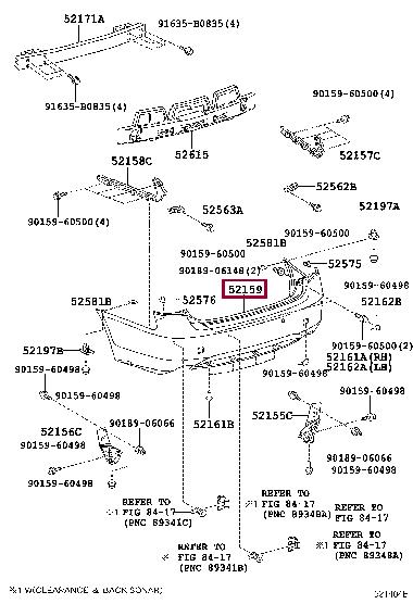 5215930940 Toyota Бампер задний